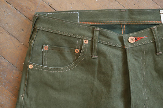 301 Fullcut Olive Green Selvedge Denim Jeans